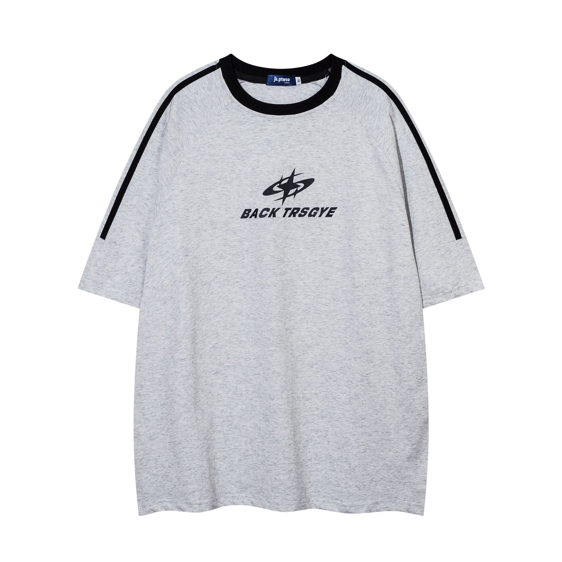 Patchwork Stripes T-shirt Short-sleeved Cotton Sports Top Men